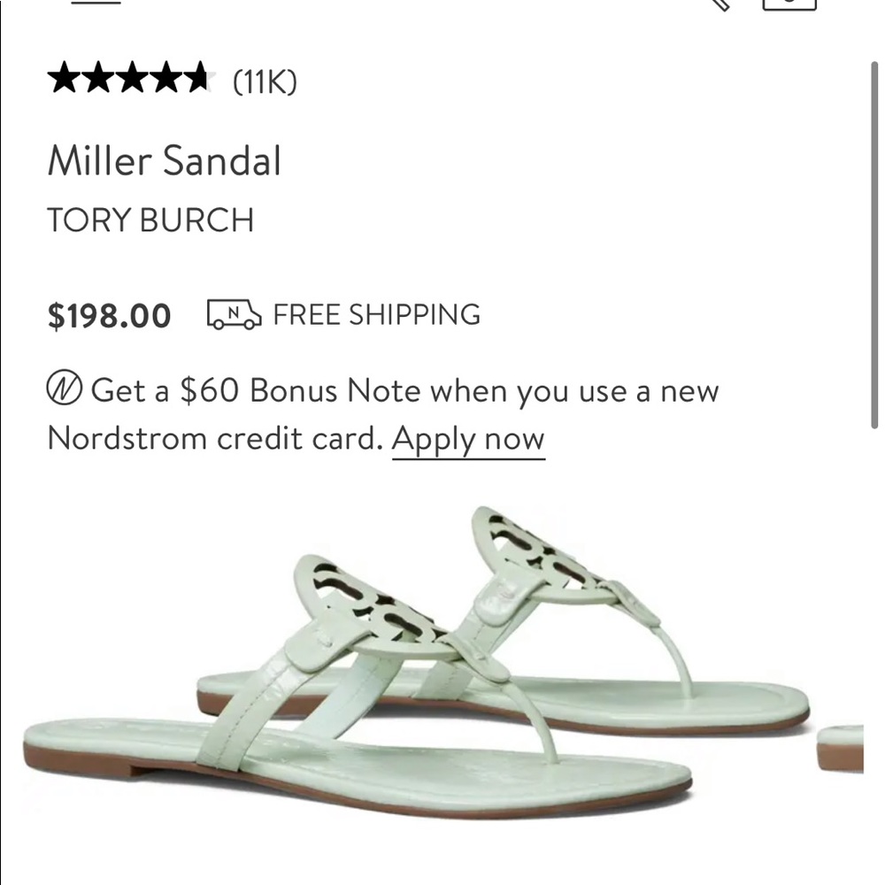 Tory Burch Miller sandals (meadow mist) Size 9